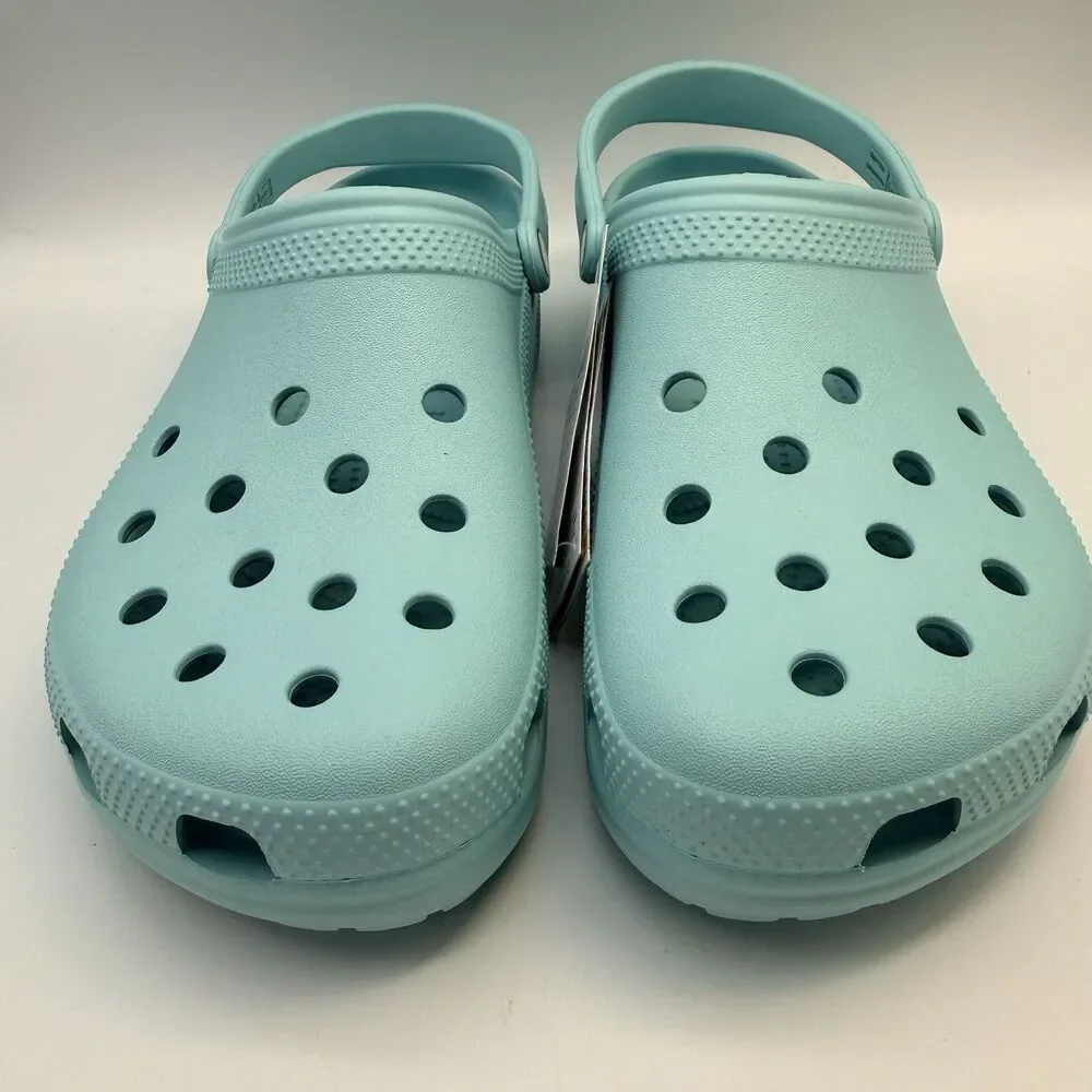 Crocs Classic Clogs Men’s Size 13 Ice Blue Turquoise Comfort Slides New W/Tags